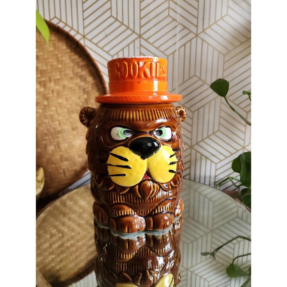 Vintage Anthropomorphic Tiger Cookie Jar Royal Sealy Japan